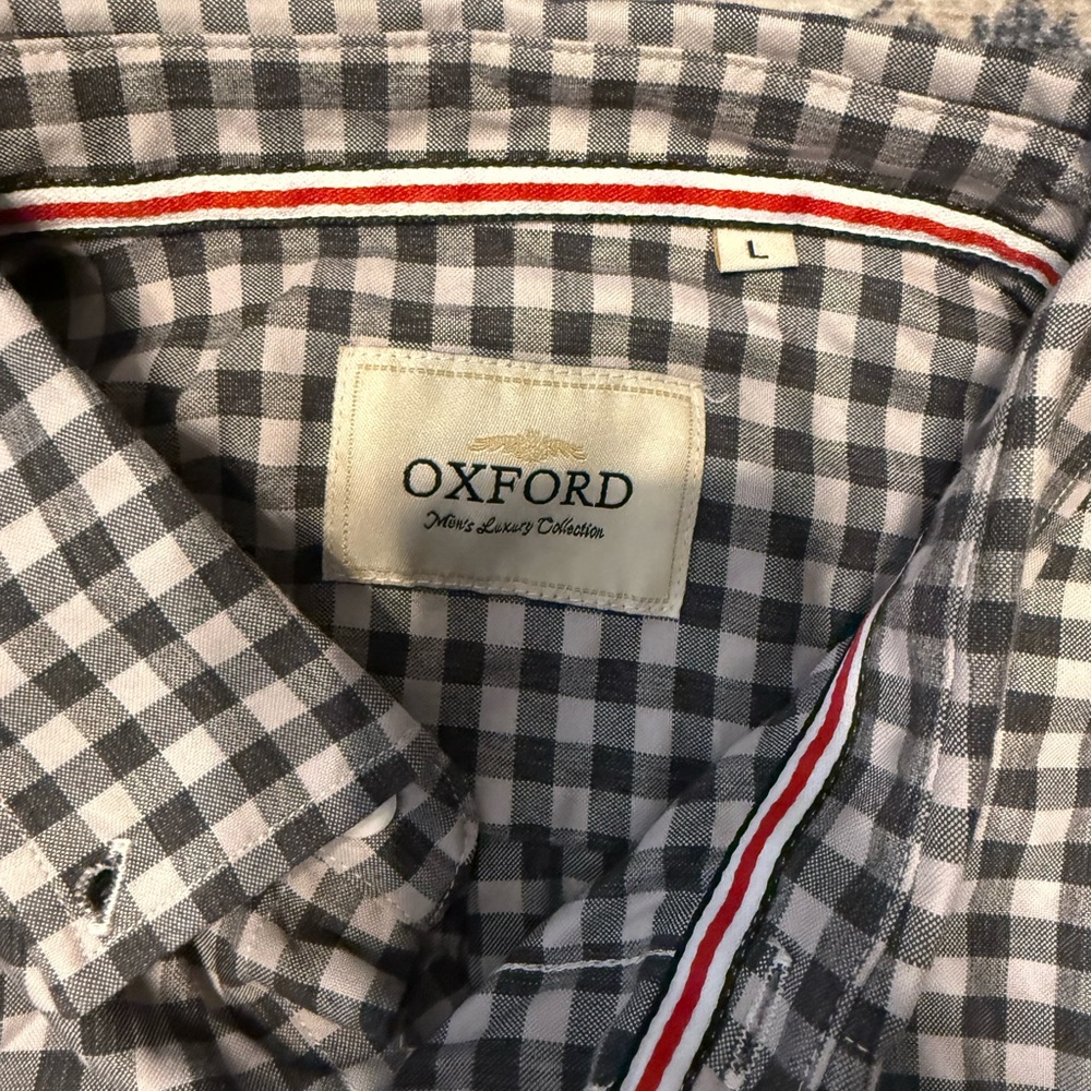 Oxford Men's Black and White Checkered Shirt